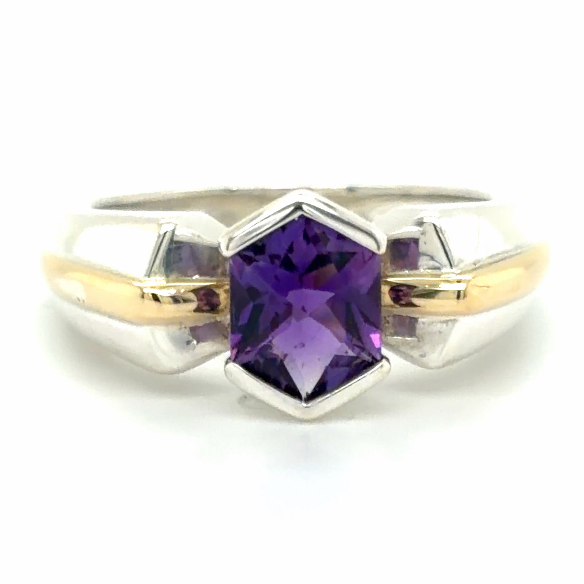 Estate Hexagonal Cut Amethyst Ring