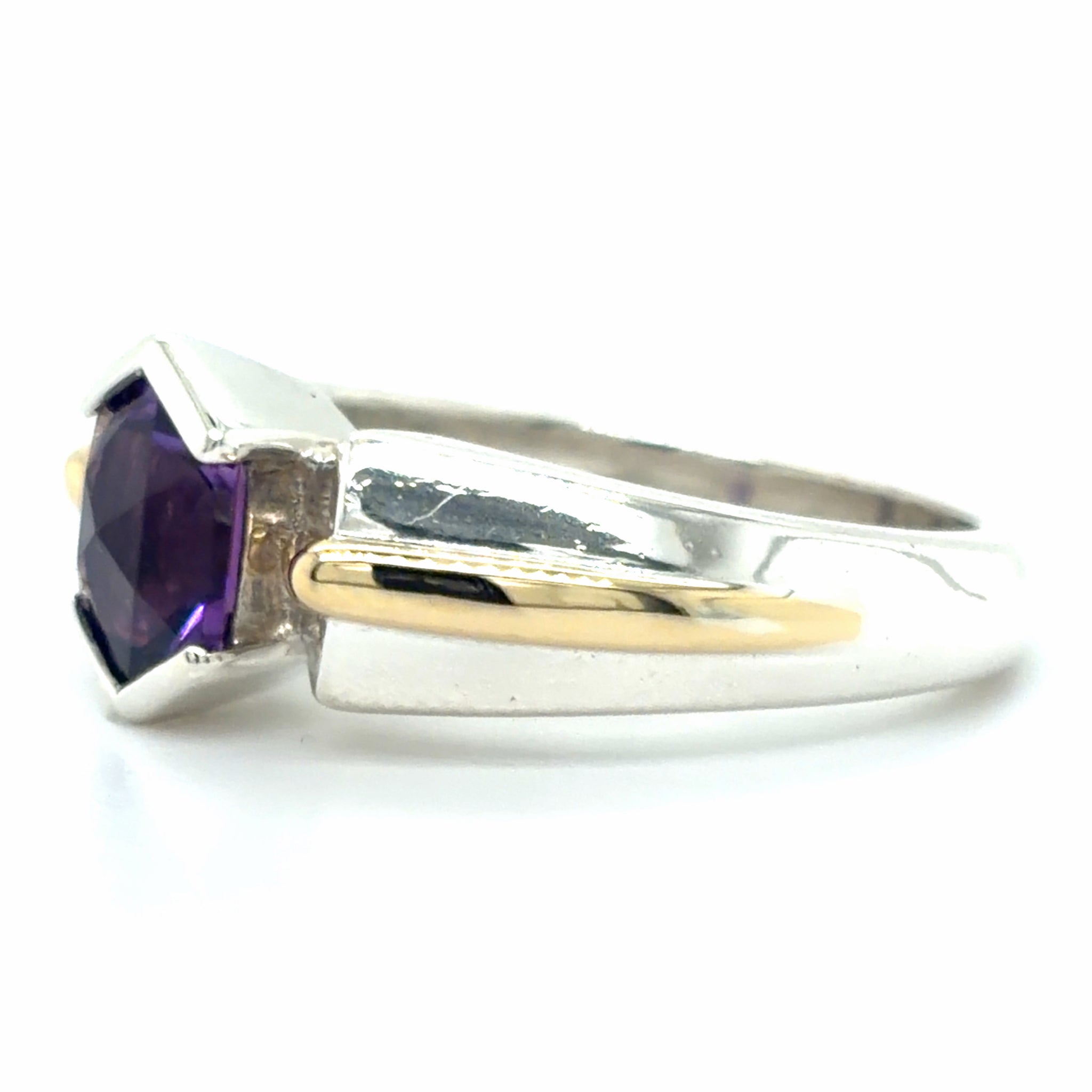 Estate Hexagonal Cut Amethyst Ring