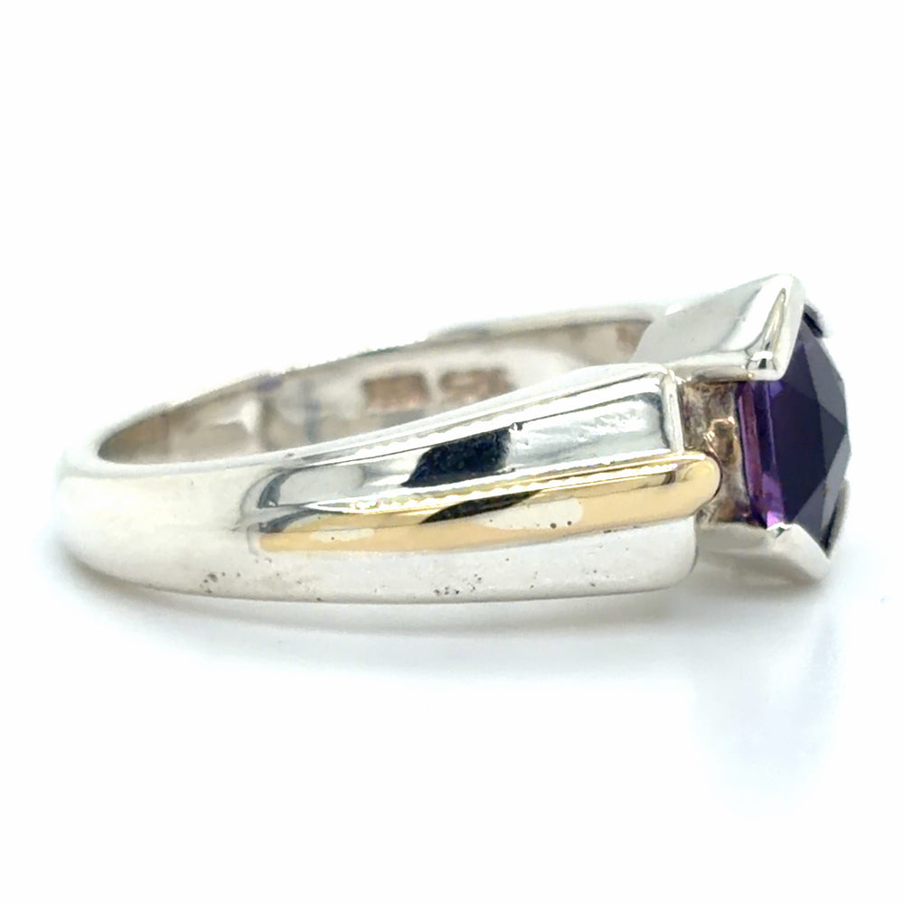 Estate Hexagonal Cut Amethyst Ring