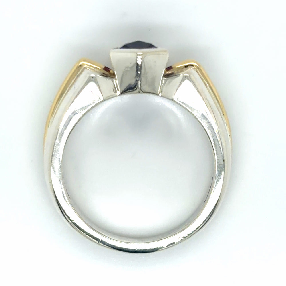 Estate Hexagonal Cut Amethyst Ring