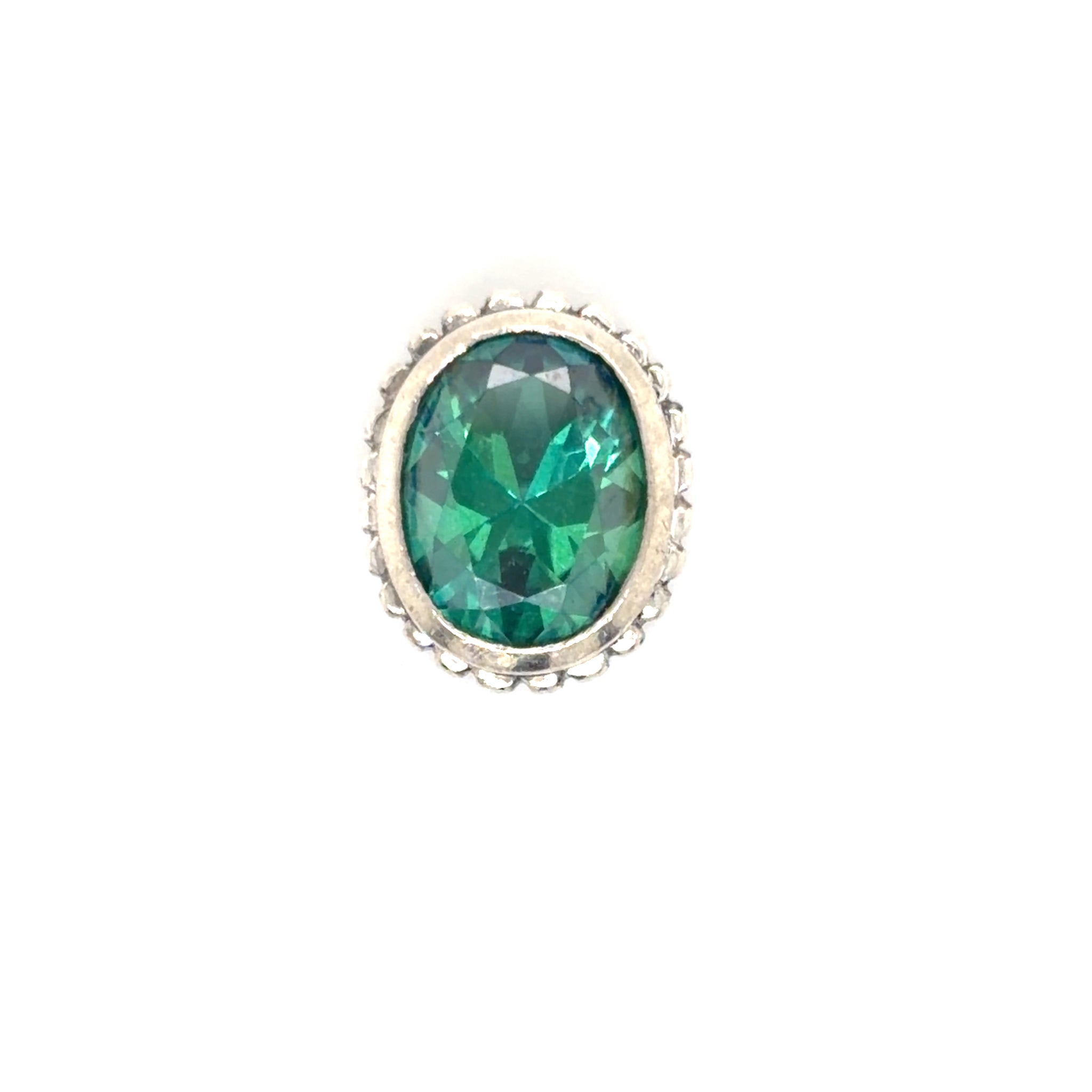 Estate Oval Evergreen Topaz Bezel