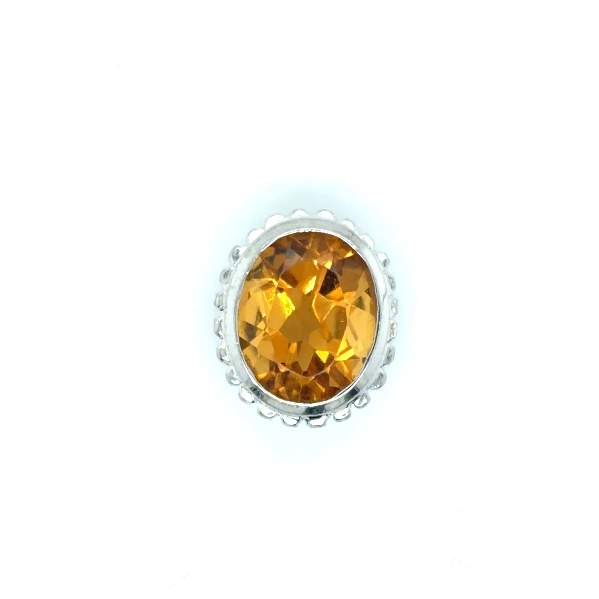 Estate Sterling Silver Champagne Citrine Bezel