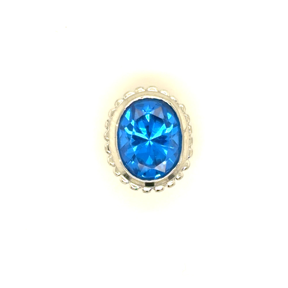 Estate Sterling Silver Glacier Topaz Bezel