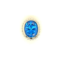 Estate Sterling Silver Glacier Topaz Bezel