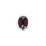 Estate Sterling Silver Garnet Bezel