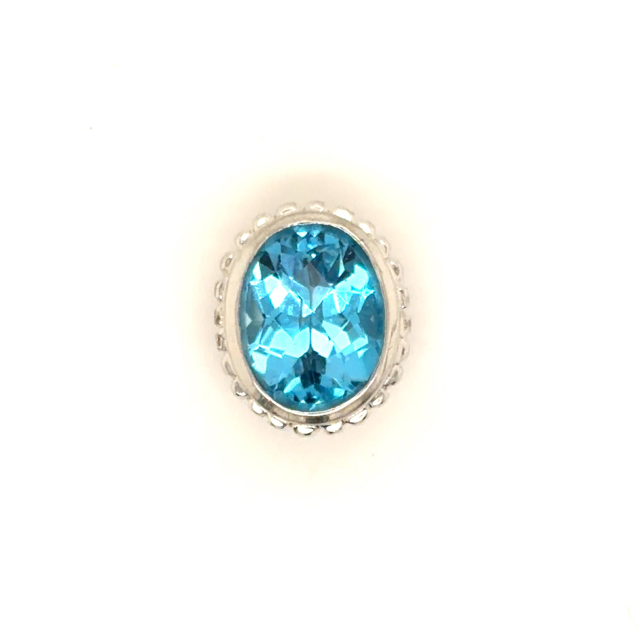 Estate Sterling Silver Swiss Blue Topaz Bezel