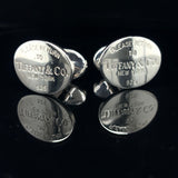 Estate  Pair Sterling Silver Return to Tiffany & Co. Oval Cufflinks