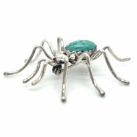 Estate Turquoise Spider Brooch