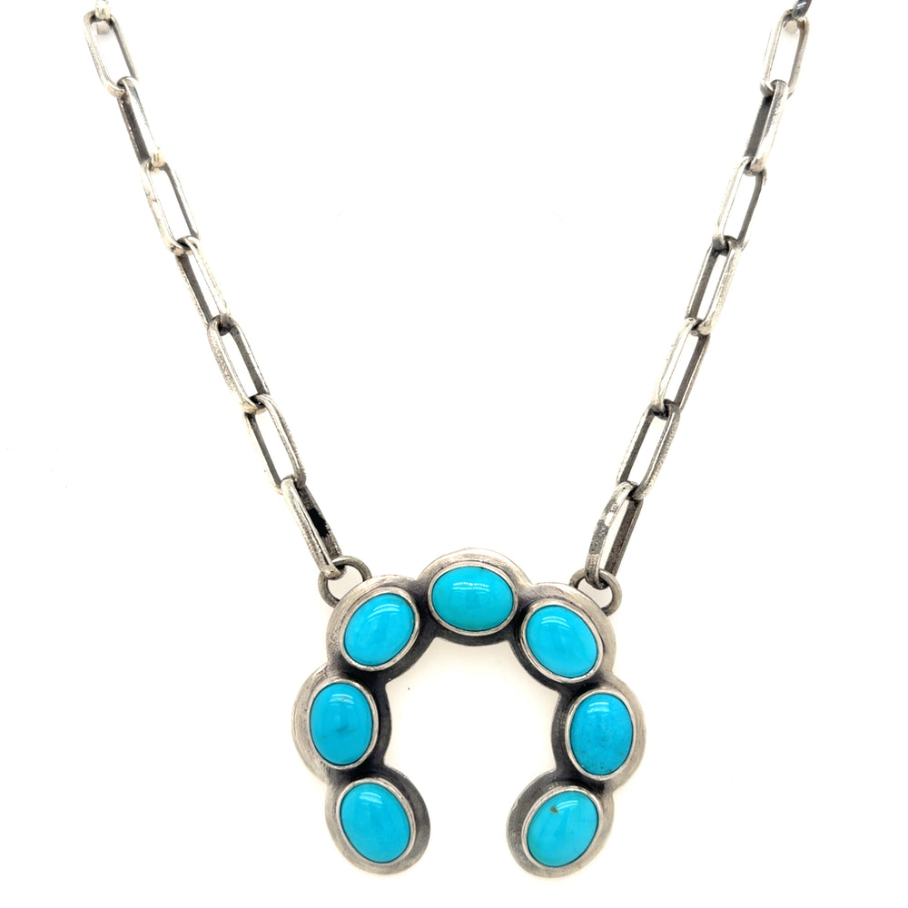 Estate Turquoise Naja Pendant Necklace
