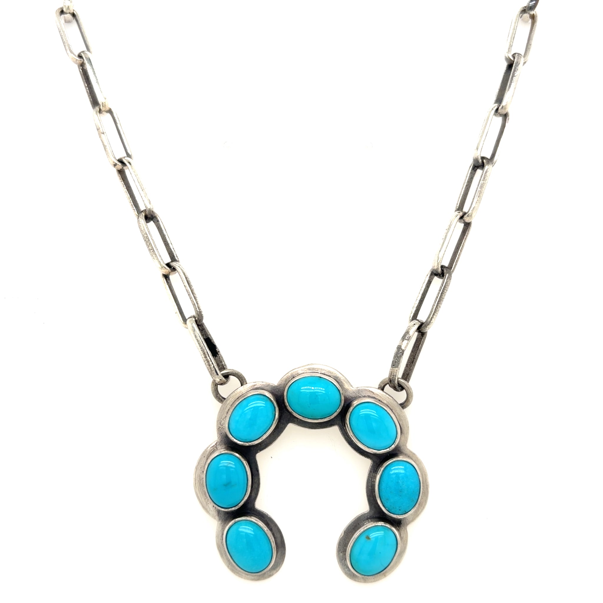 Estate Turquoise Naja Pendant Necklace