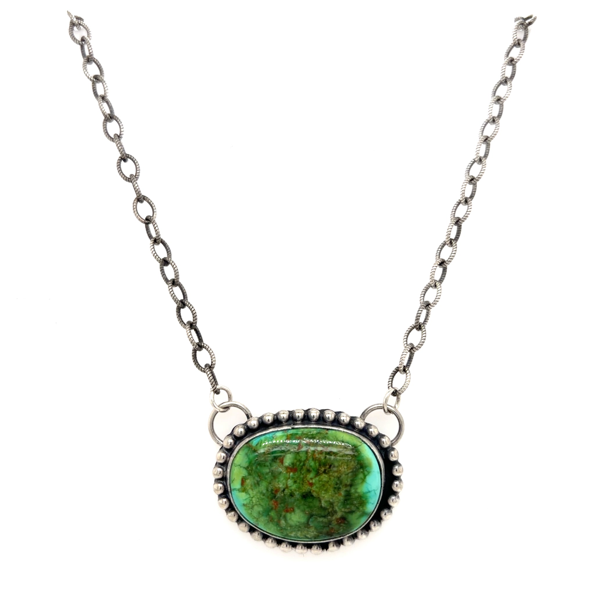 Estate Sonoran Gold Turquoise Pendant Necklace