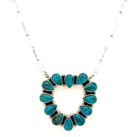 Estate Turquoise Heart Shaped Pendant Necklace