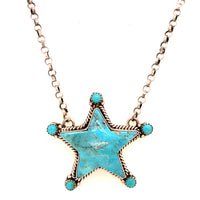 Estate Turquoise Star Pendant by P. Yazzie