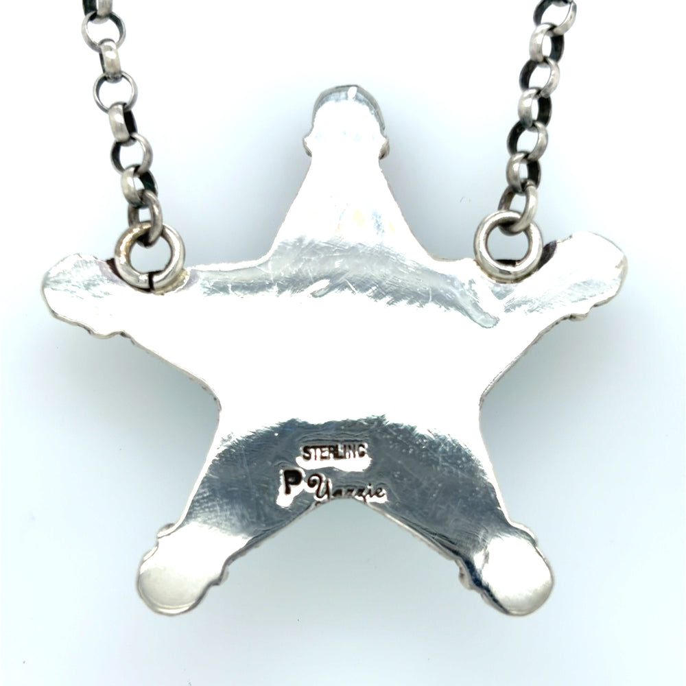 Estate Turquoise Star Pendant by P. Yazzie