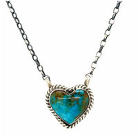 Estate Turquoise Heart Pendant by Johnny Dixon