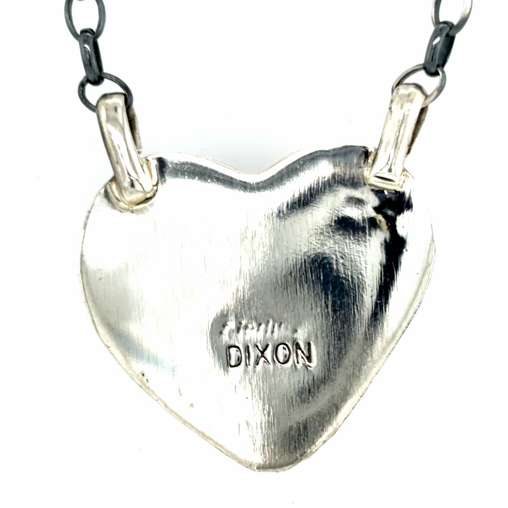 Estate Turquoise Heart Pendant by Johnny Dixon