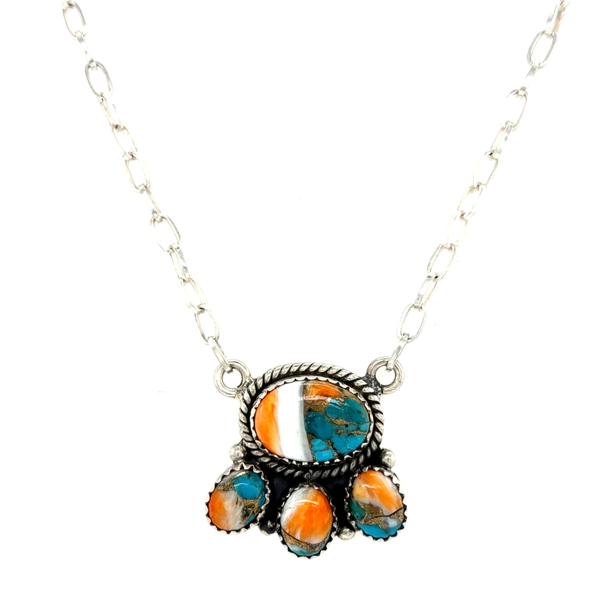 Estate Spiny Oyster Copper Turquoise Pendant by HaDa