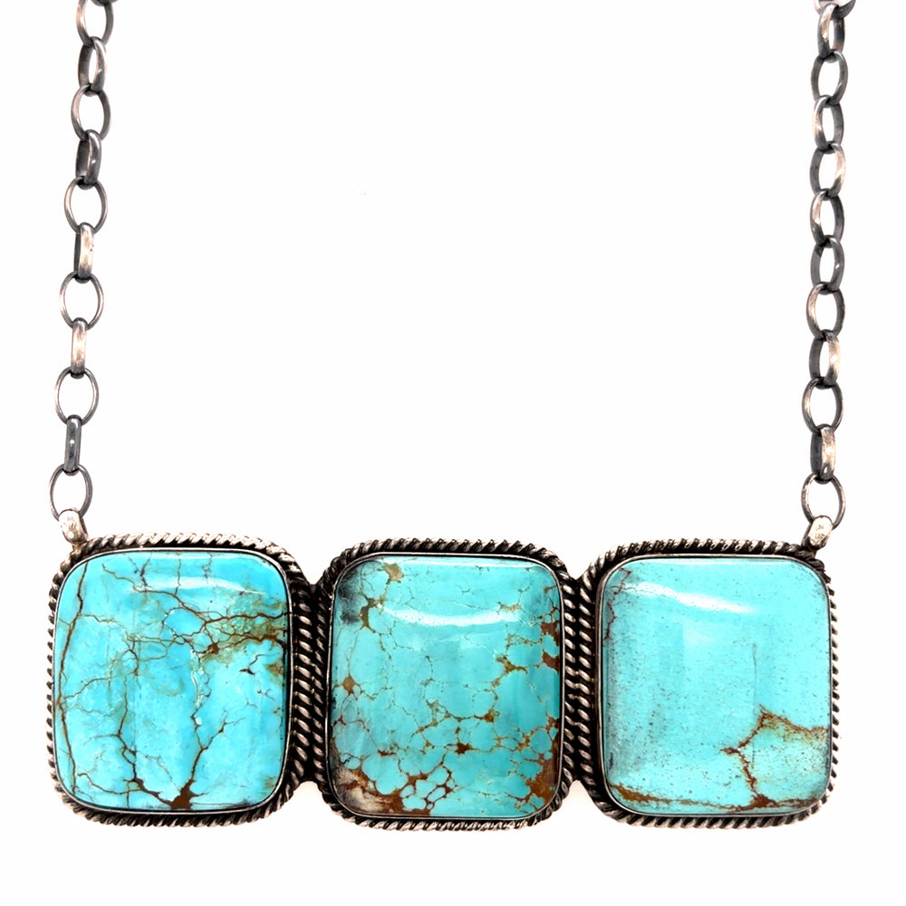 Estate Royston Turquoise 3-Stone Pendant by Donovan Skeets
