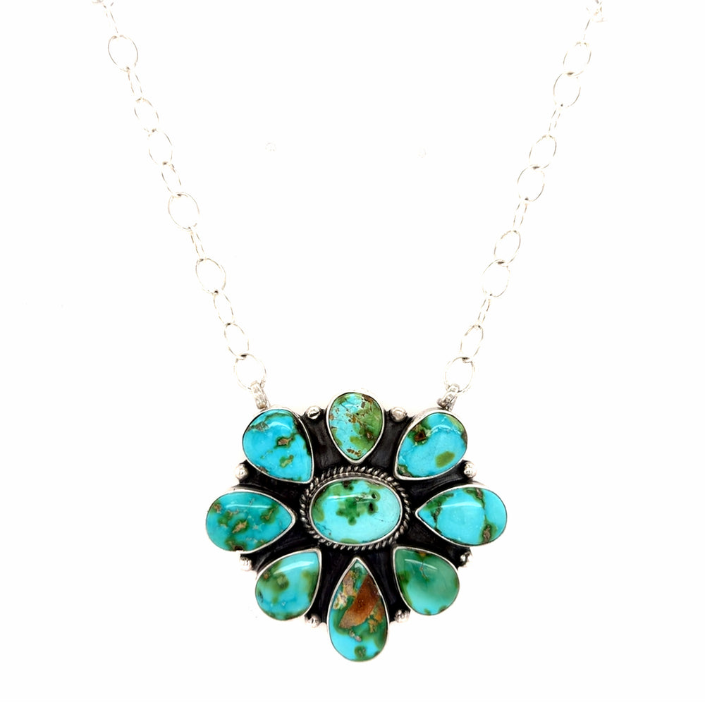 Estate Sonoran Gold Turquoise Pendant Necklace