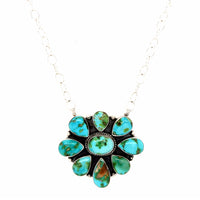 Estate Sonoran Gold Turquoise Pendant Necklace