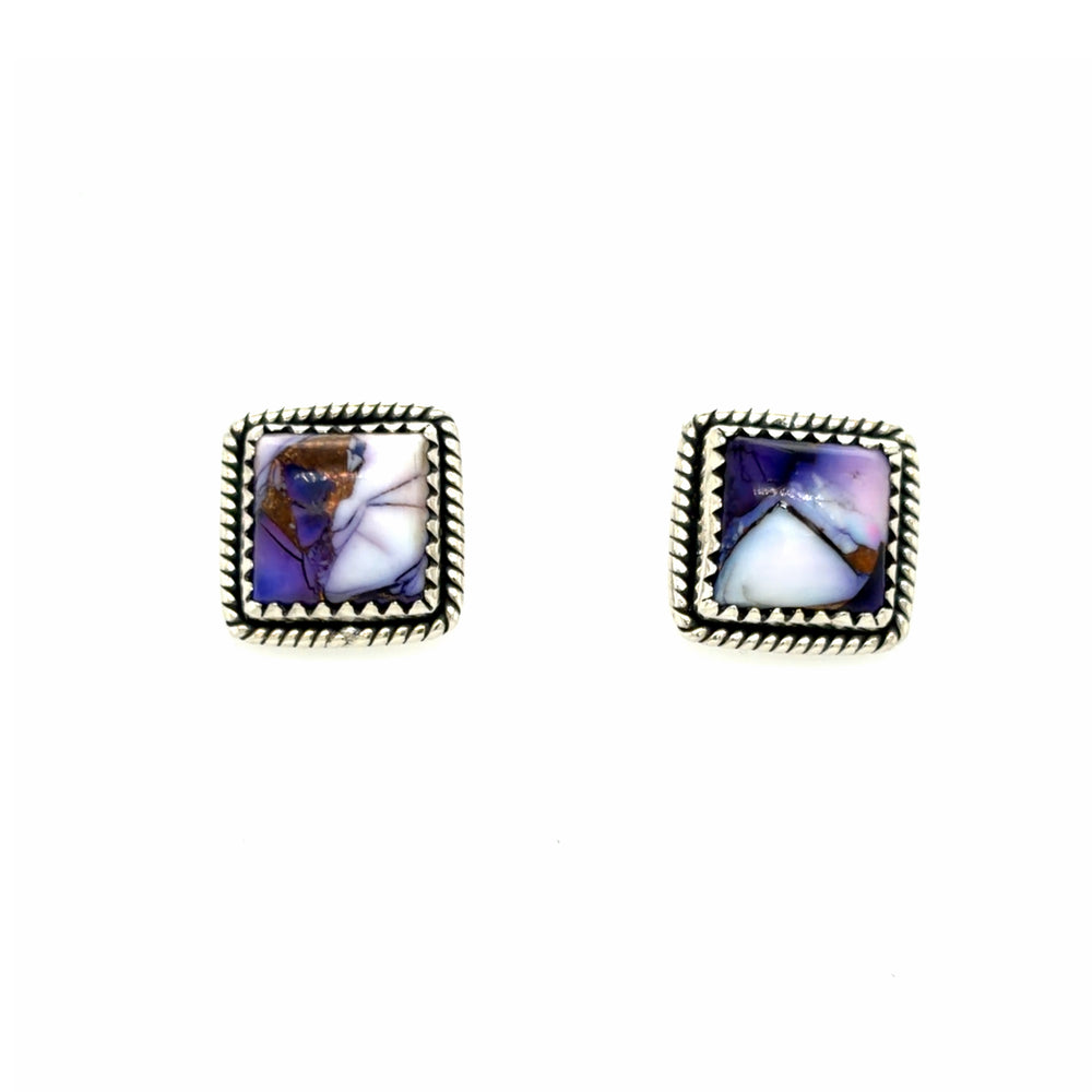 Estate Purple Mojave Turquoise Post Earrings