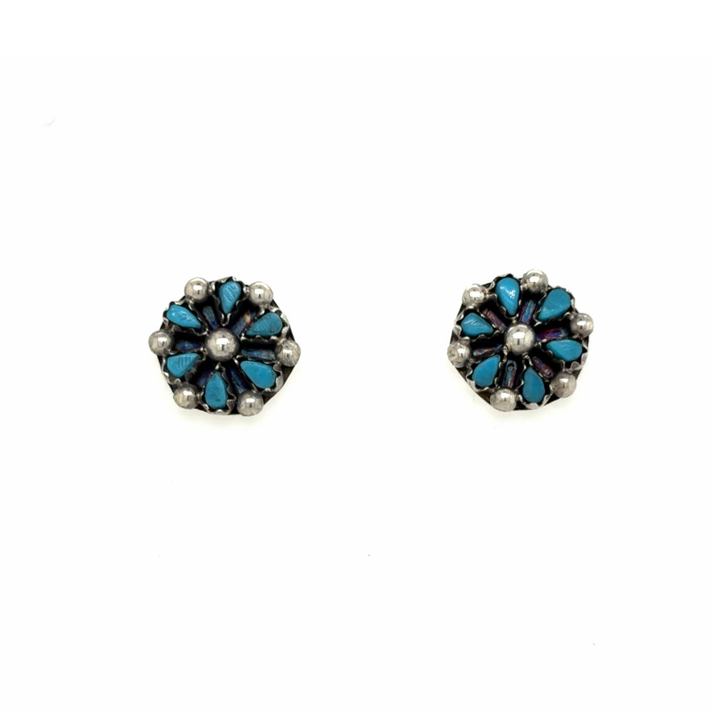 Estate Turquoise Cluster Post Earrings