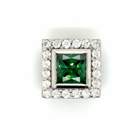 Estate Caerleon Green & White CZ Bezel