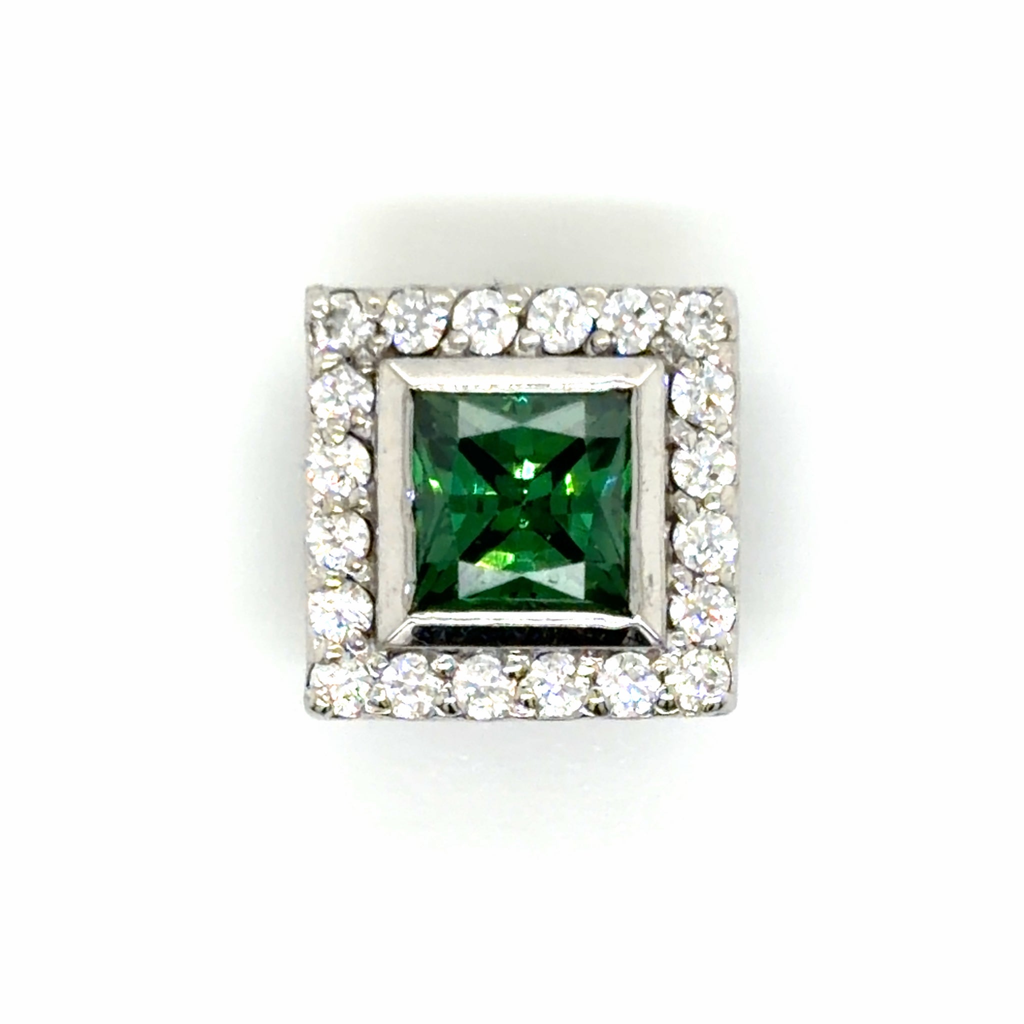 Estate Caerleon Green & White CZ Bezel