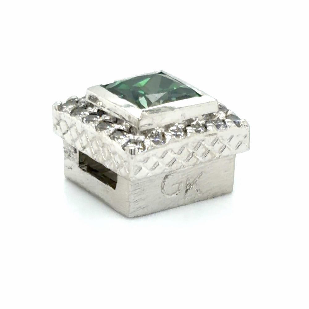 Estate Caerleon Green & White CZ Bezel