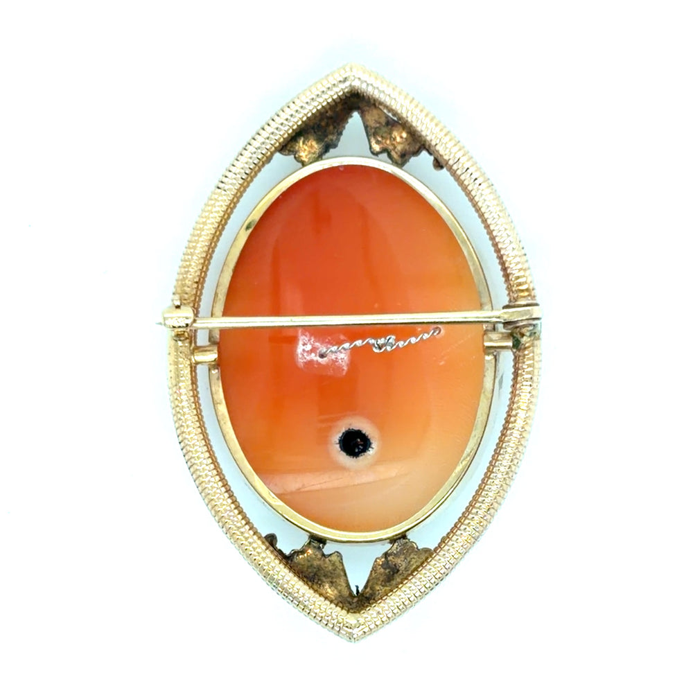 Estate Yellow & Green Gold Cameo Brooch