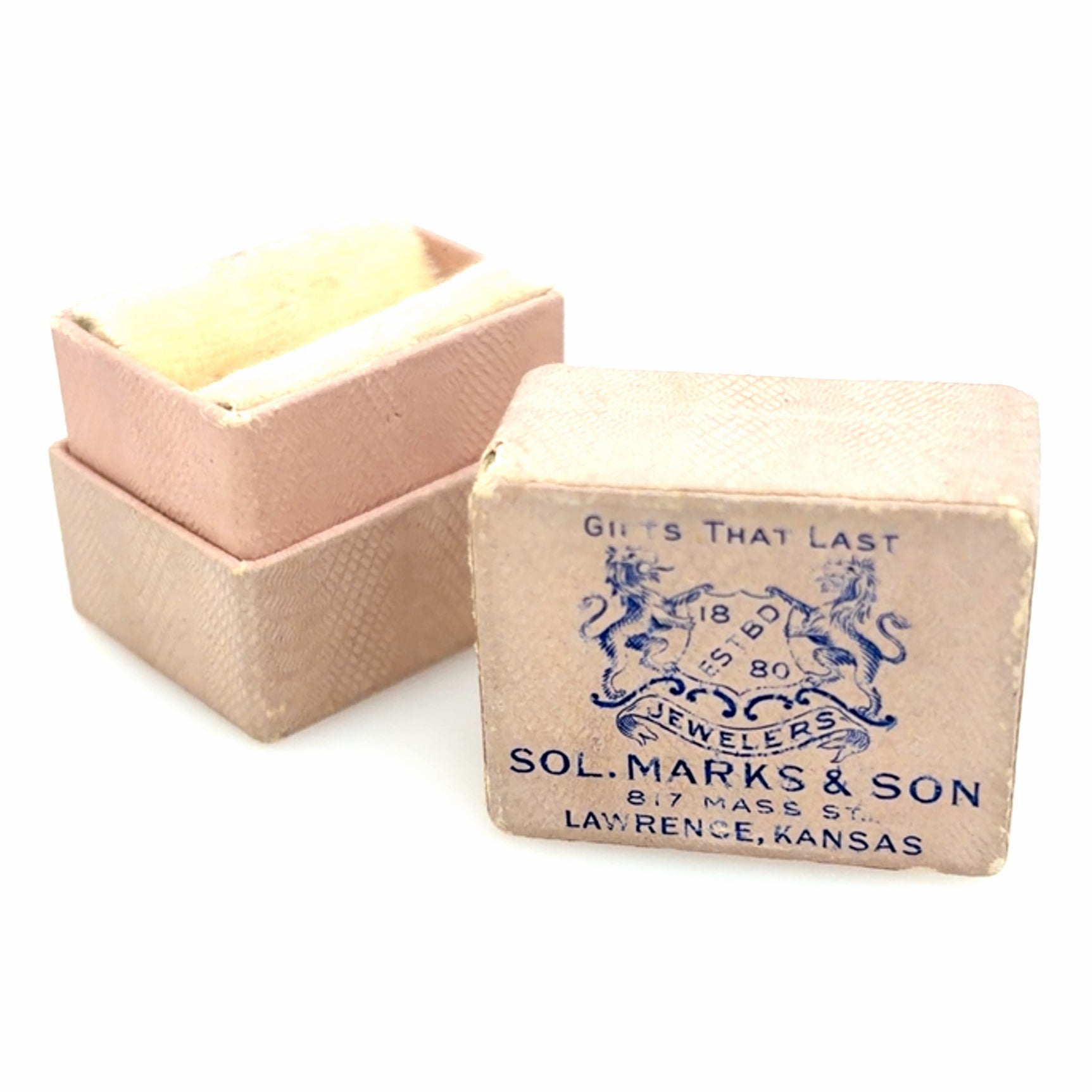 Estate Vintage Sol. Marks & Sons Pink Ring Box