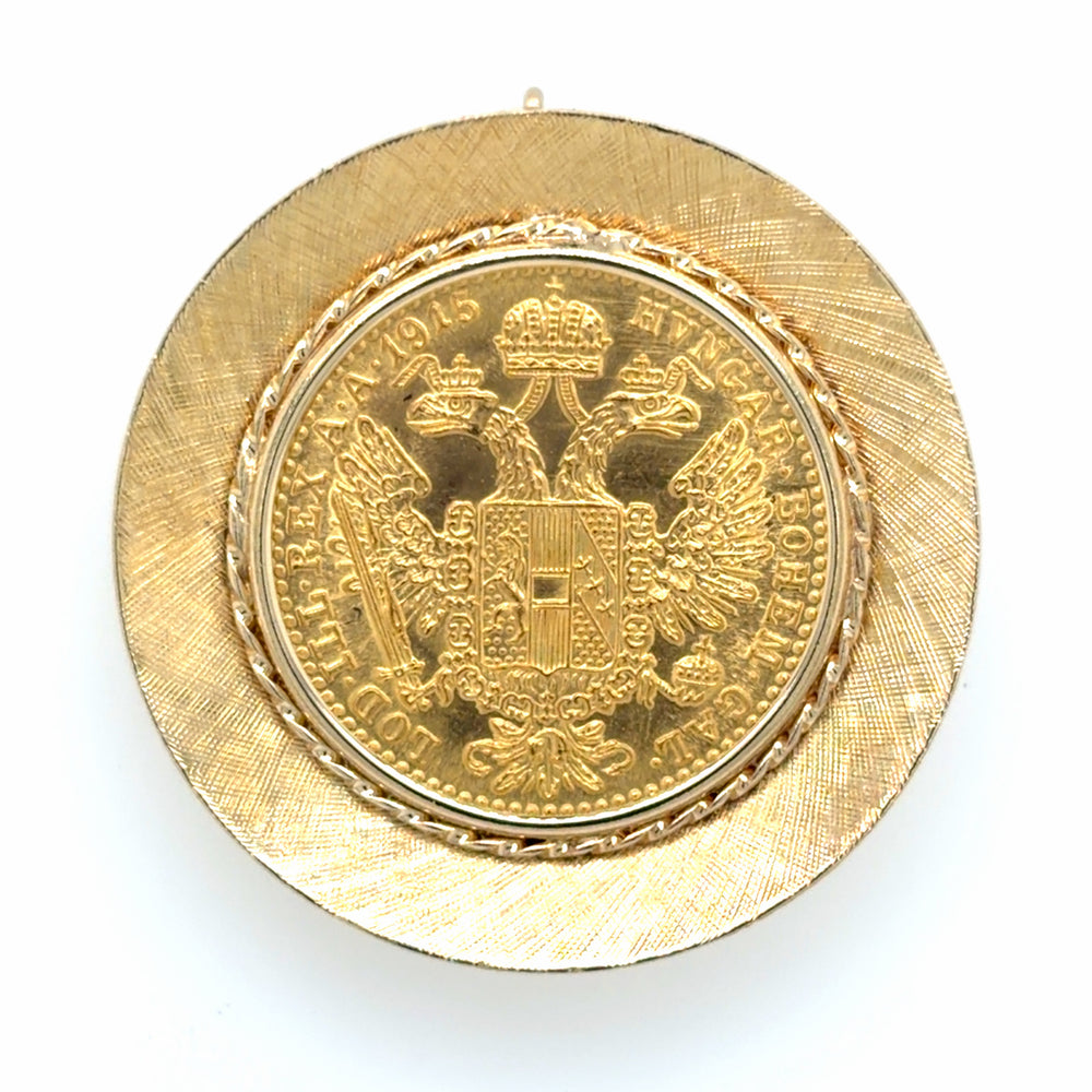 Estate 1915 Austrian 1-Ducat Coin Brooch/Pendant