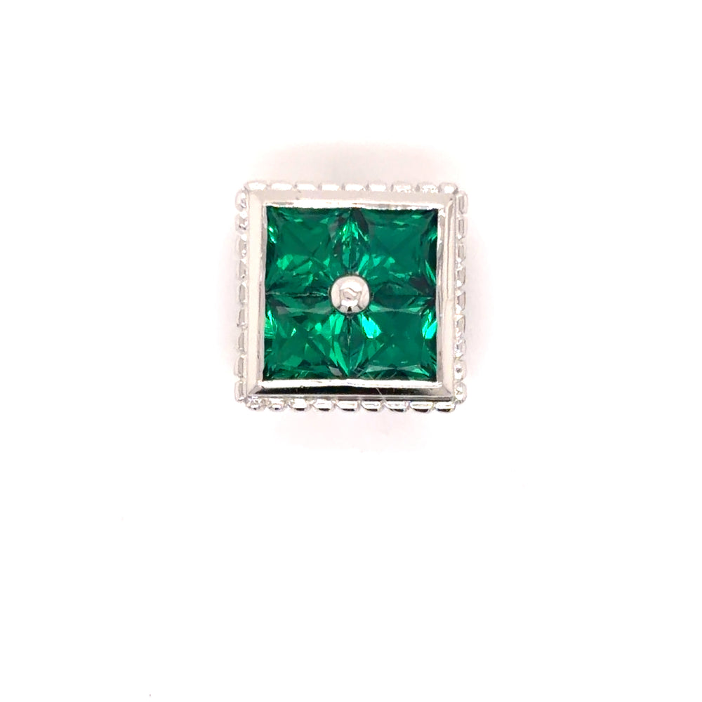 Estate Caerleon Created Emerald Bezel