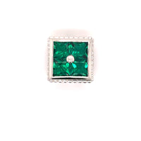 Estate Caerleon Created Emerald Bezel