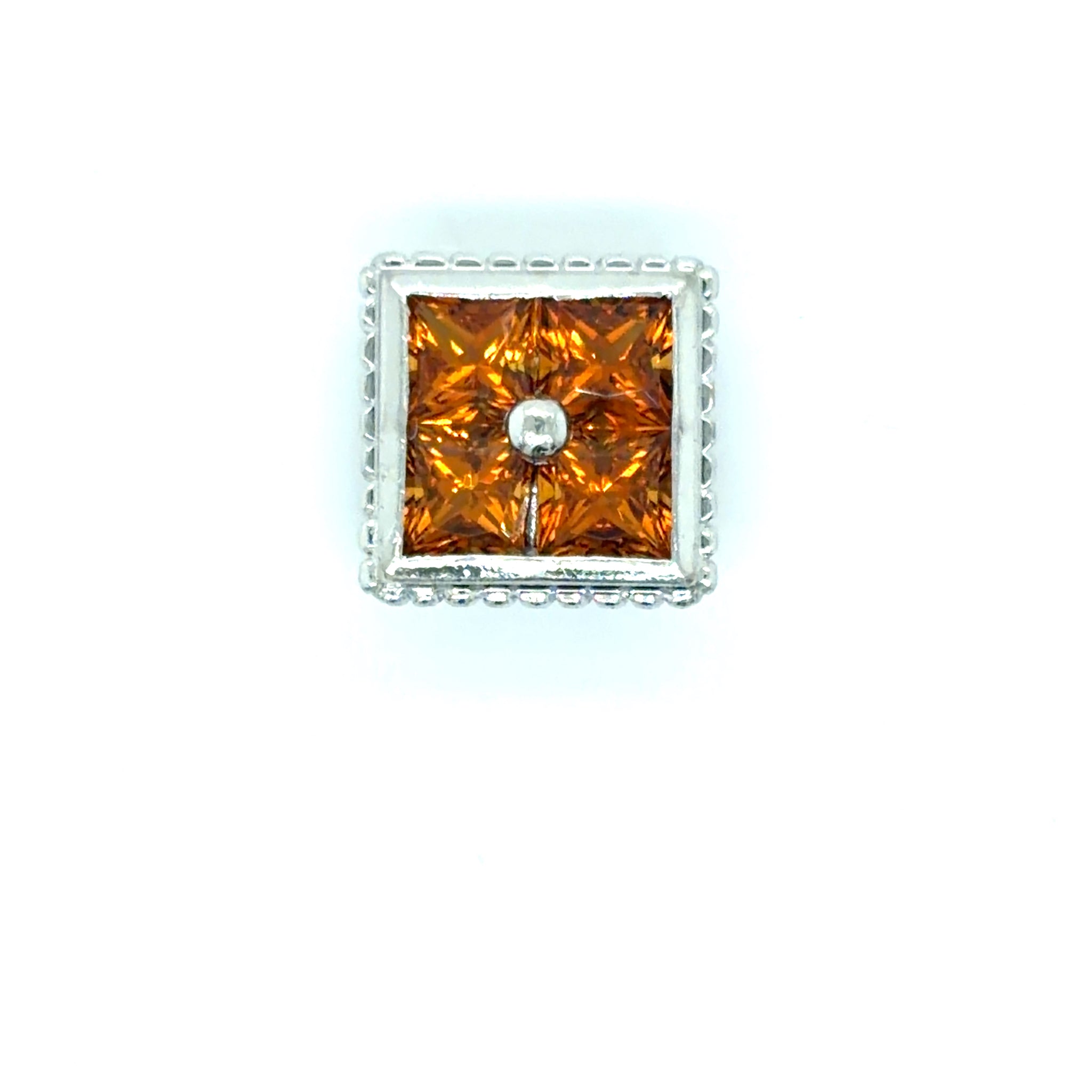 Estate Caerleon Created Padparadscha Sapphire Bezel