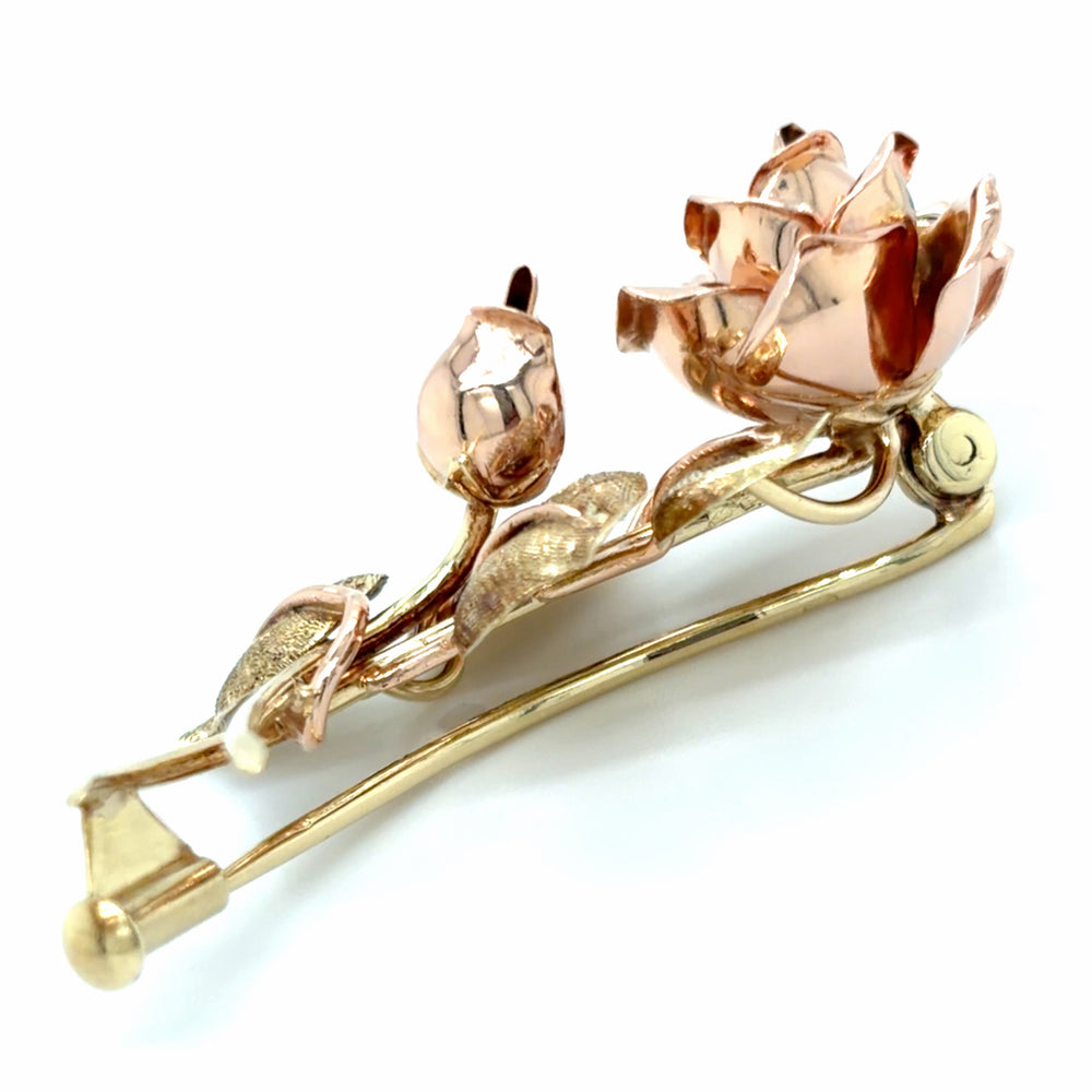 Estate Two-Tone 3-D Rose Pin/Brooch