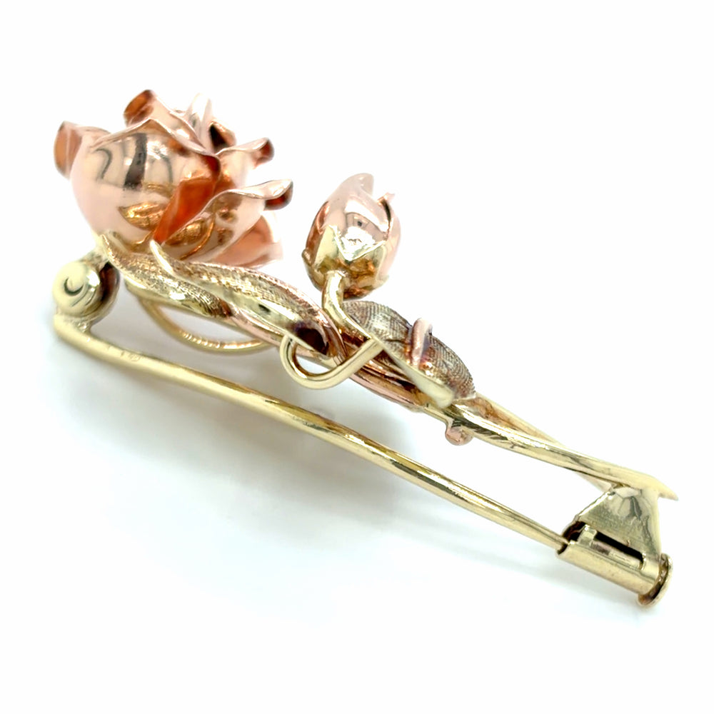 Estate Two-Tone 3-D Rose Pin/Brooch