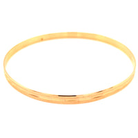 Estate 18K Horizontal Diamond Cut Bangle
