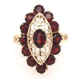 Estate Garnet Navette Ring