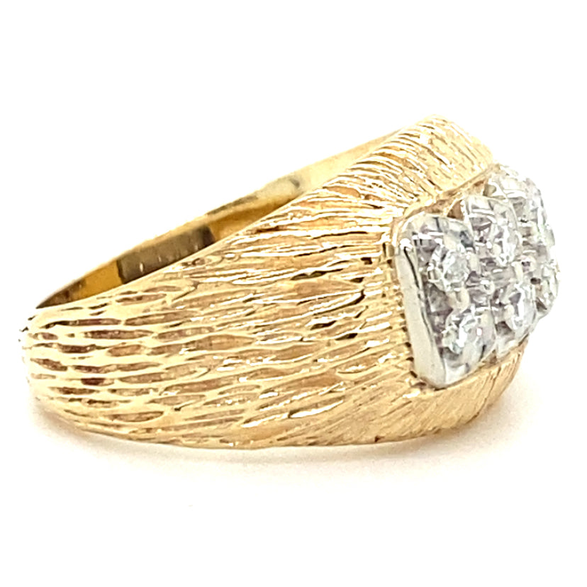 Estate Diamond Textured Ring