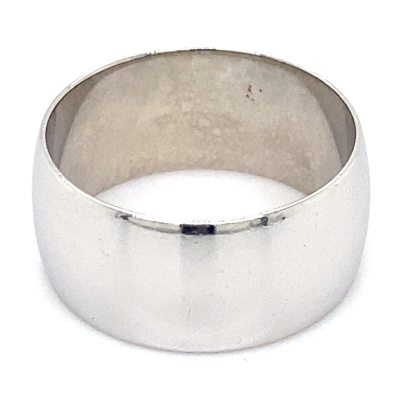 Estate size 9 Wide White Gold Band