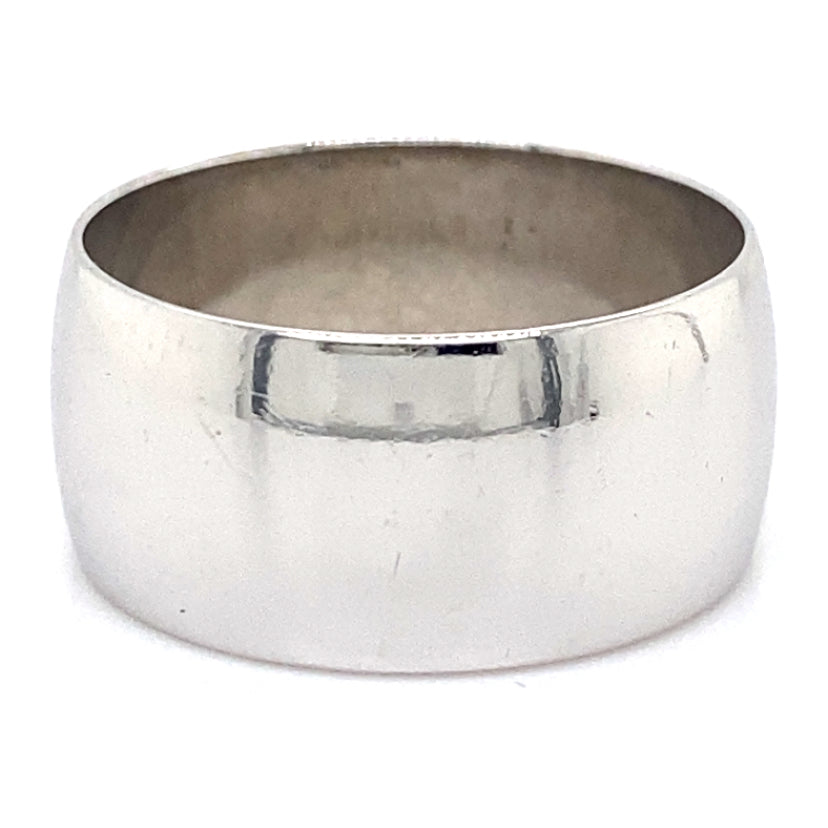 Estate size 9 Wide White Gold Band