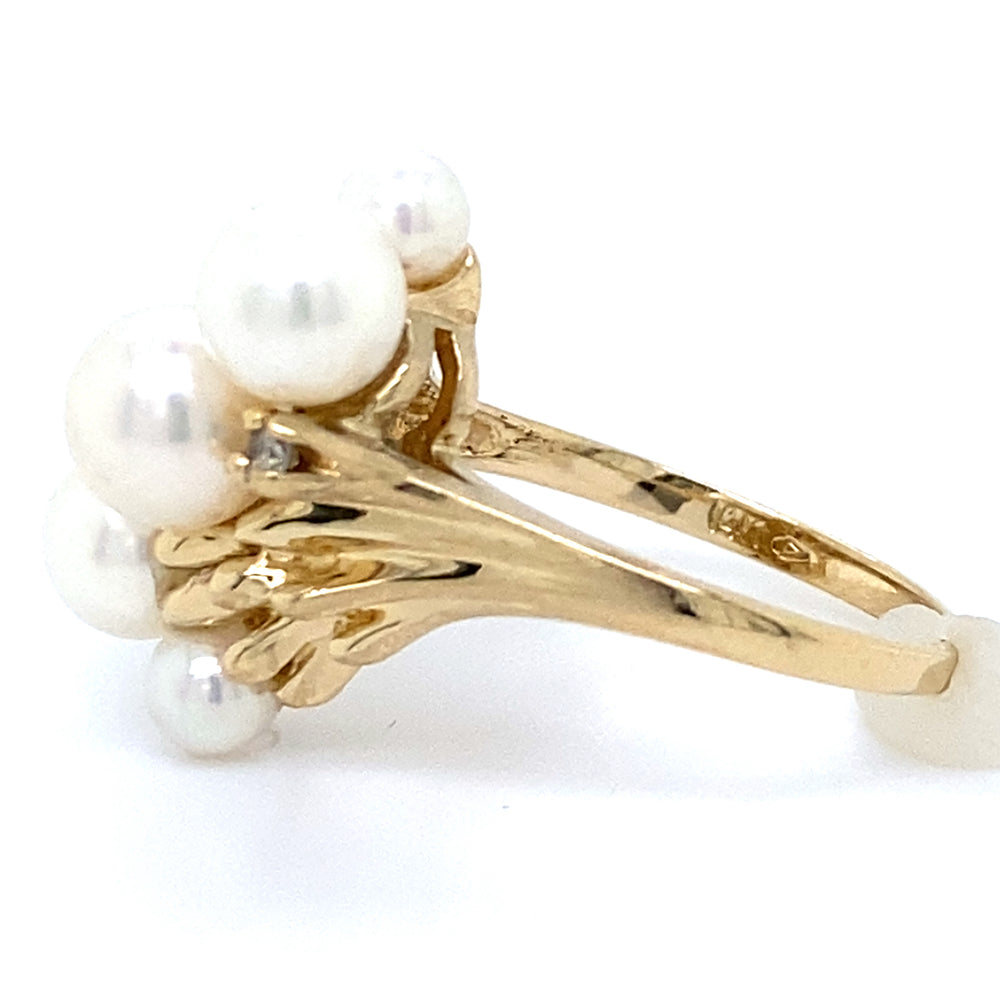 Estate Cultured Pearl Bypass Ring