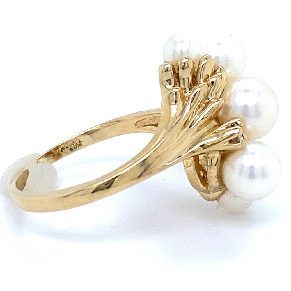 Estate Cultured Pearl Bypass Ring