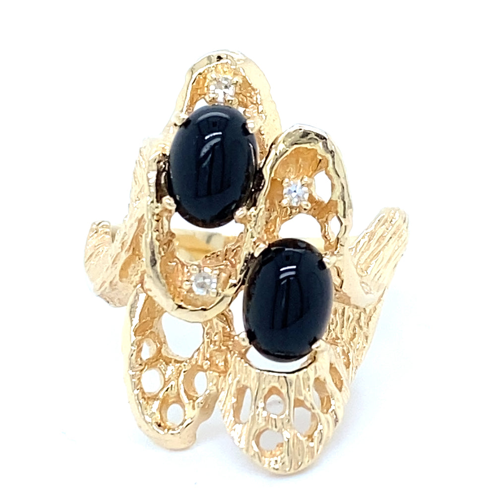 Estate Black Onyx Freeform Ring