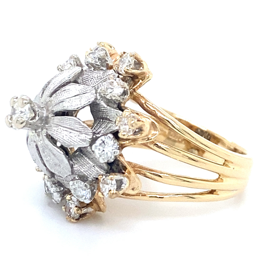 Estate Two-Tone Flower Ring