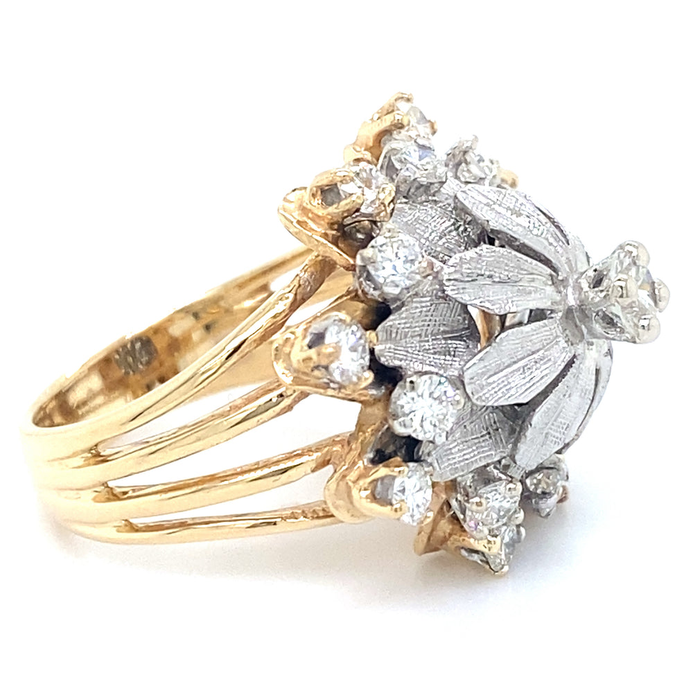 Estate Two-Tone Flower Ring