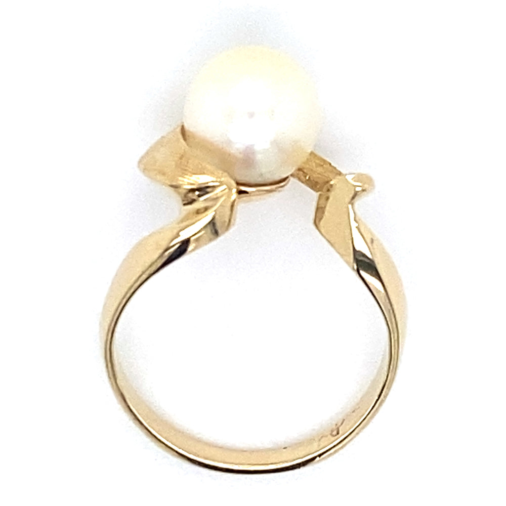 Estate Florentine Etched Pearl Ring