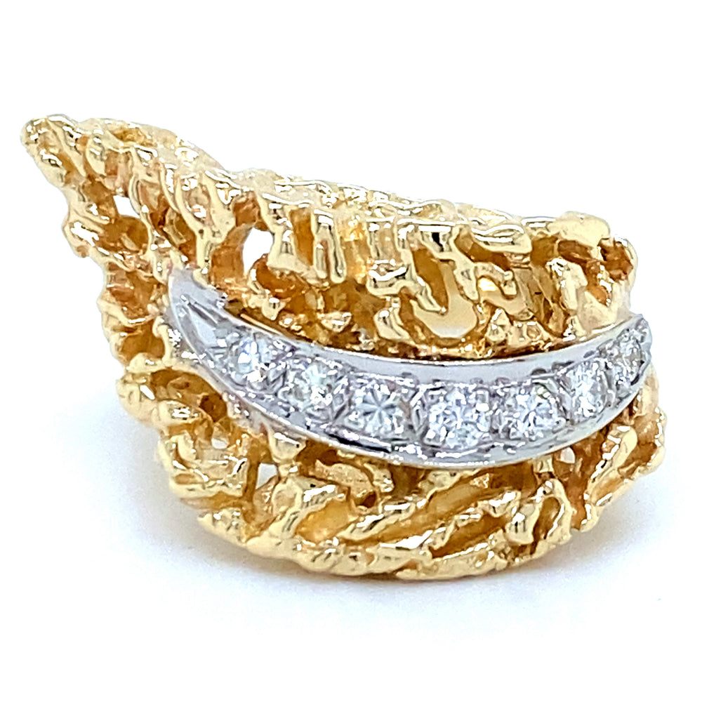 Estate Diamond Feather Fashion Ring