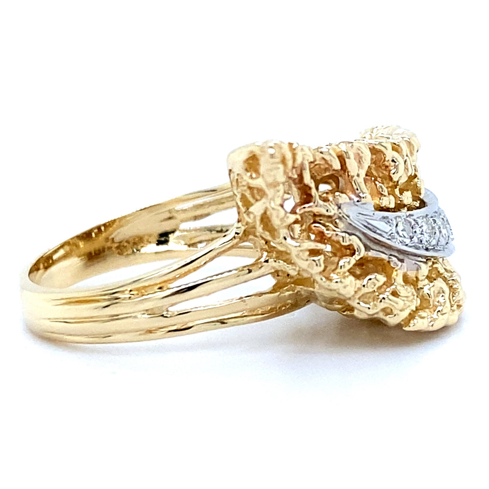 Estate Diamond Feather Fashion Ring